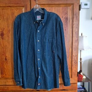 Genuine Dickies Denim Button Down Shirt Large